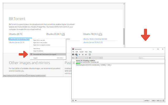 Download with Transmission  from Chrome web store to be run with OffiDocs Chromium online