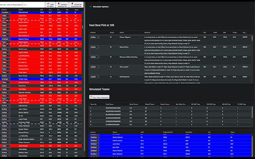 Draft Room Extension  from Chrome web store to be run with OffiDocs Chromium online