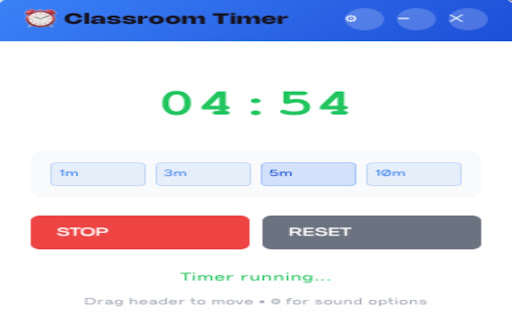 Draggable Classroom Timer  from Chrome web store to be run with OffiDocs Chromium online