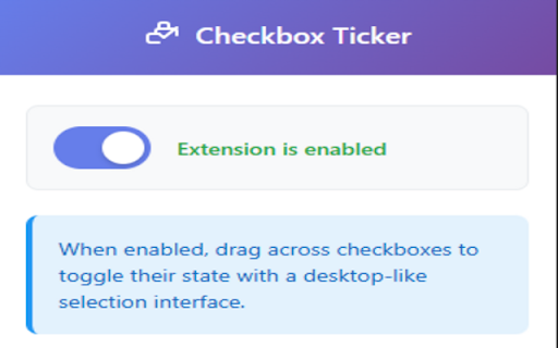 Drag to Select Checkboxes  from Chrome web store to be run with OffiDocs Chromium online