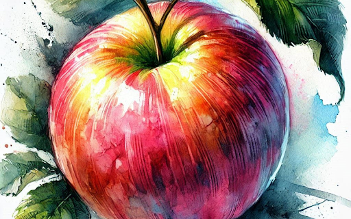 Drawing of an apple  from Chrome web store to be run with OffiDocs Chromium online