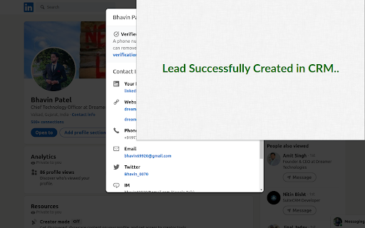 Dreamer LeadsLink for Suite SugarCRM  from Chrome web store to be run with OffiDocs Chromium online