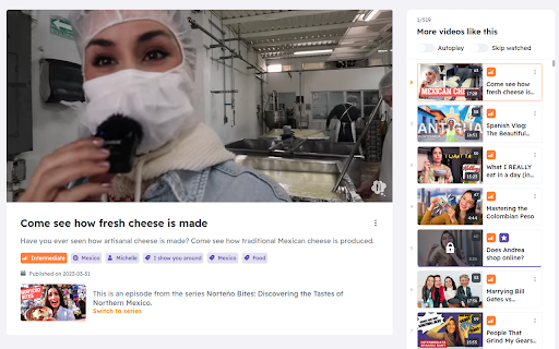 Dreaming Spanish Insights  from Chrome web store to be run with OffiDocs Chromium online