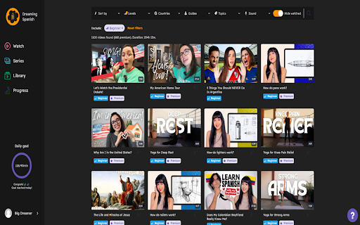 Dreaming Spanish Lights Out (unofficial)  from Chrome web store to be run with OffiDocs Chromium online
