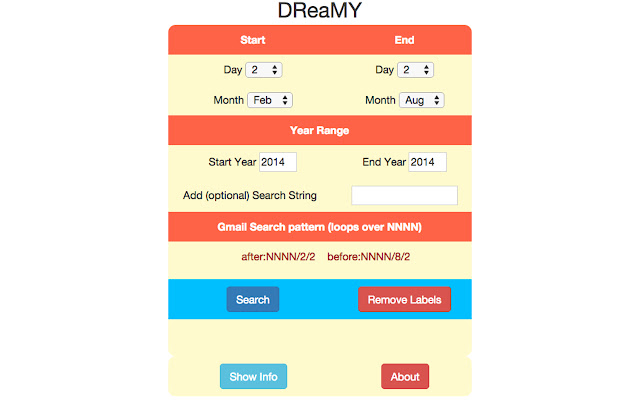 DReaMY Gmail Search  from Chrome web store to be run with OffiDocs Chromium online