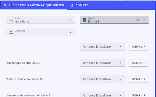 Dresskare  from Chrome web store to be run with OffiDocs Chromium online