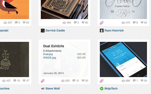 Dribbble Attachments at List  from Chrome web store to be run with OffiDocs Chromium online