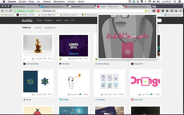 Dribbble Shotclock  from Chrome web store to be run with OffiDocs Chromium online
