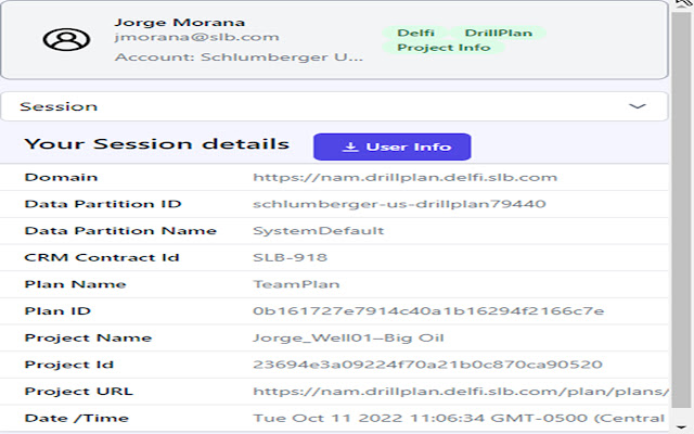 DrillPlan User Info Extension mula sa Chrome web store na tatakbo sa OffiDocs Chromium online