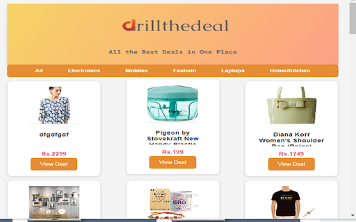 Drillthedeal shopping Deals and Coupons  from Chrome web store to be run with OffiDocs Chromium online