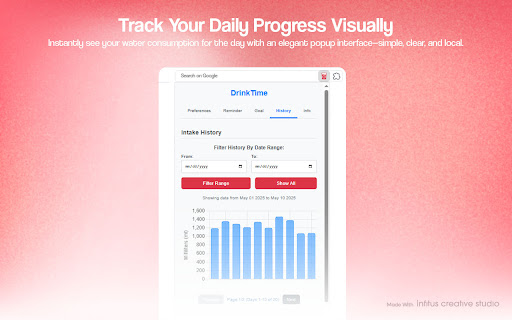 DrinkTime: Smart Water Reminder  from Chrome web store to be run with OffiDocs Chromium online