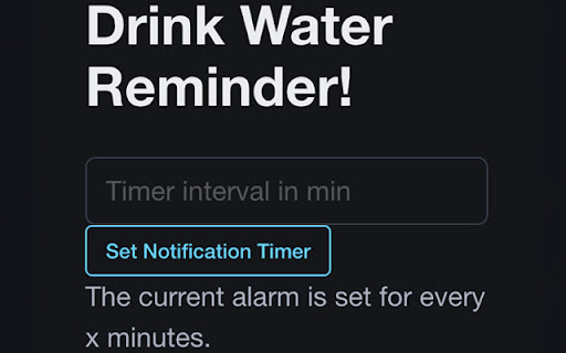 Drink Water Reminder  from Chrome web store to be run with OffiDocs Chromium online