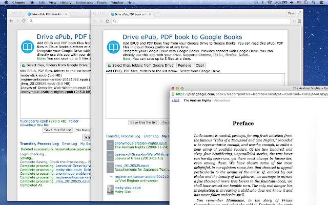 Drive ePub, PDF book to Google Books™  from Chrome web store to be run with OffiDocs Chromium online