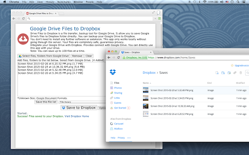 Drive Files to Dropbox™  from Chrome web store to be run with OffiDocs Chromium online