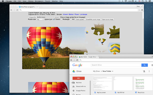 Drive Photo to Jigsaw Puzzle  from Chrome web store to be run with OffiDocs Chromium online