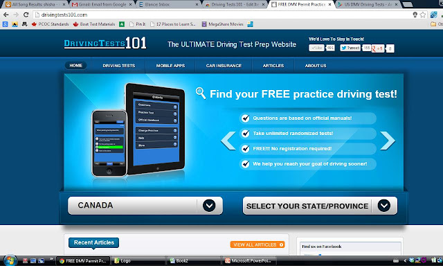 Driving Tests 101  from Chrome web store to be run with OffiDocs Chromium online