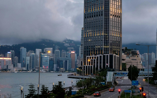 Drone Photography of the Rosewood Hong Kong  from Chrome web store to be run with OffiDocs Chromium online