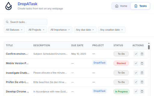 DropATask  from Chrome web store to be run with OffiDocs Chromium online