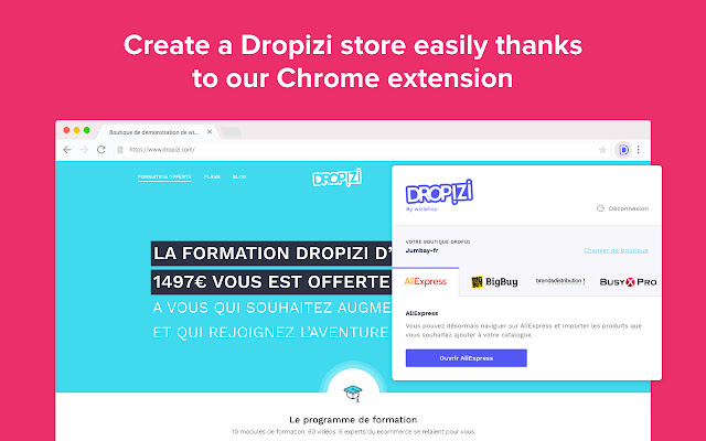 Dropizi  from Chrome web store to be run with OffiDocs Chromium online