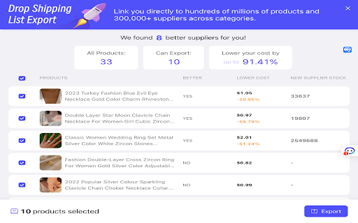 Dropshipping listing exporter  from Chrome web store to be run with OffiDocs Chromium online