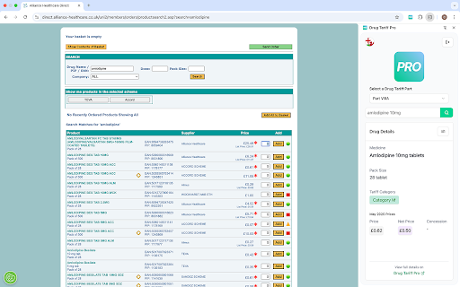 Drug Tariff Pro  from Chrome web store to be run with OffiDocs Chromium online