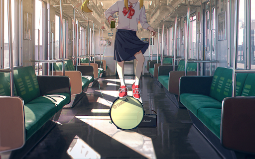 Drumming on the Train (Bocchi the Rock!)  from Chrome web store to be run with OffiDocs Chromium online