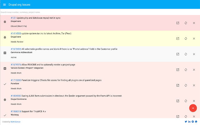 Drupal Issue Tracking  from Chrome web store to be run with OffiDocs Chromium online