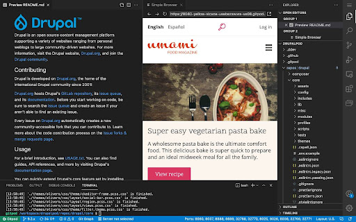 DrupalPod helper extension  from Chrome web store to be run with OffiDocs Chromium online