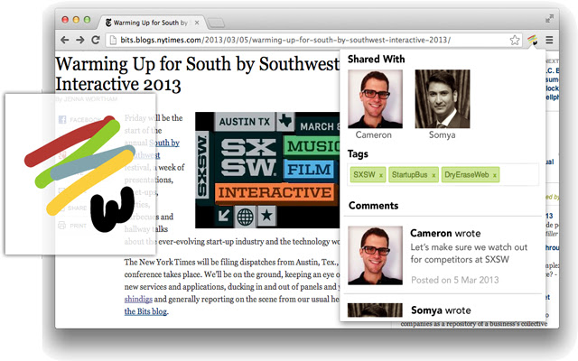 Dry Erase Web  from Chrome web store to be run with OffiDocs Chromium online