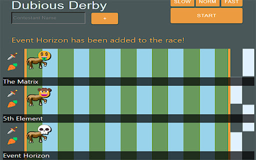 Dubious Derby  from Chrome web store to be run with OffiDocs Chromium online