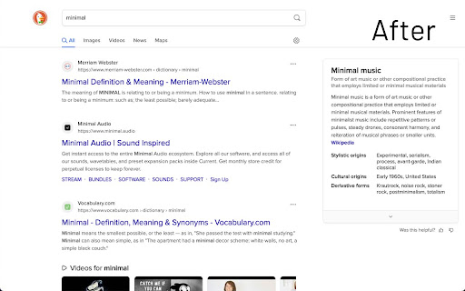 DuckDuckGo Minimal Theme  from Chrome web store to be run with OffiDocs Chromium online