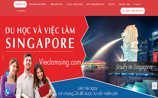 Du học singapore Vieclamsing.com từ cửa hàng Chrome trực tuyến sẽ được chạy với OffiDocs Chromium trực tuyến