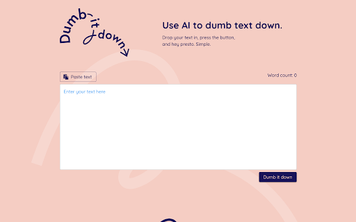 Dumb It Down  from Chrome web store to be run with OffiDocs Chromium online