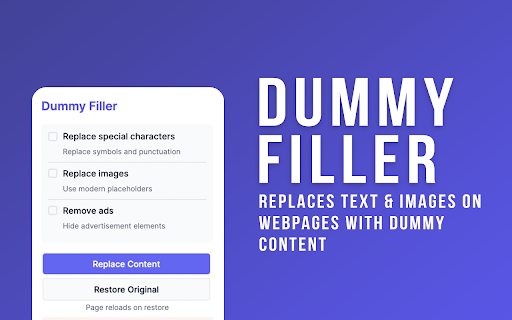 Dummy Filler  from Chrome web store to be run with OffiDocs Chromium online