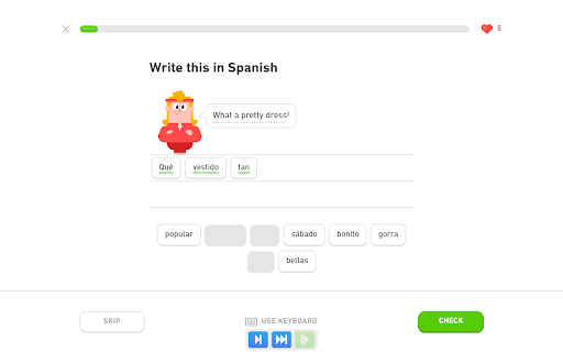 Duolingo Fast Mode  from Chrome web store to be run with OffiDocs Chromium online