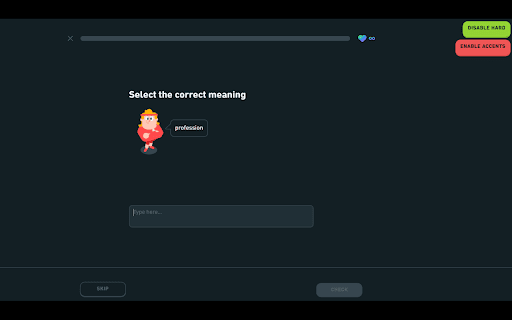 Duolingo Hard Mode  from Chrome web store to be run with OffiDocs Chromium online