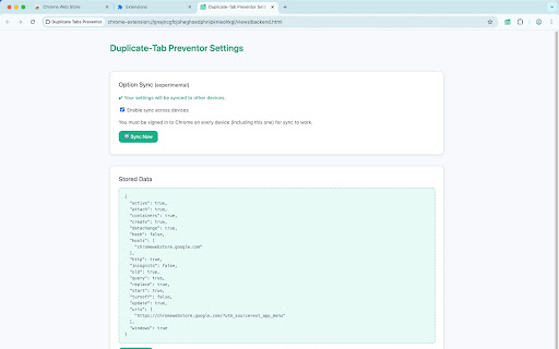 Duplicate Tabs Preventor  from Chrome web store to be run with OffiDocs Chromium online