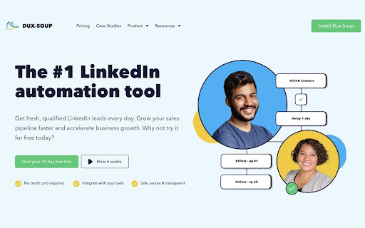 Dux Soup for LinkedIn Automation  from Chrome web store to be run with OffiDocs Chromium online