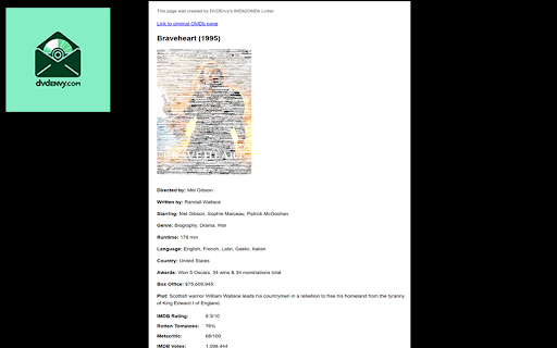 DVDEnvys IMDb2OMDb Linker  from Chrome web store to be run with OffiDocs Chromium online