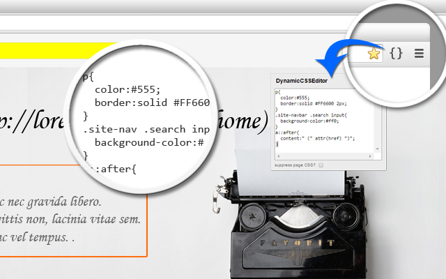 DynamicCSSEditor  from Chrome web store to be run with OffiDocs Chromium online