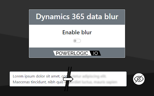 Dynamics 365 data blur  from Chrome web store to be run with OffiDocs Chromium online