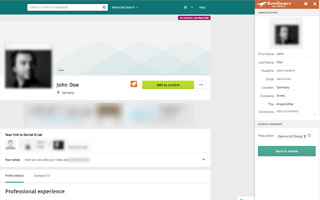 DynaSource for Jobvite  from Chrome web store to be run with OffiDocs Chromium online