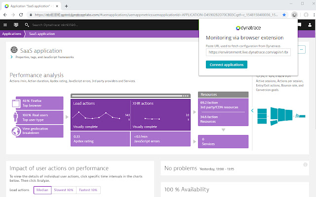 Dynatrace Real User Monitoring  from Chrome web store to be run with OffiDocs Chromium online