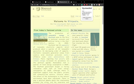 DyslexiAid  from Chrome web store to be run with OffiDocs Chromium online