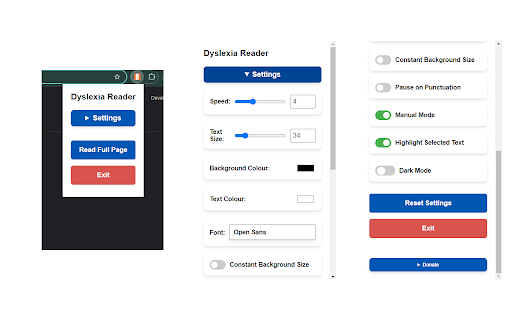 Dyslexia Text Reader  from Chrome web store to be run with OffiDocs Chromium online