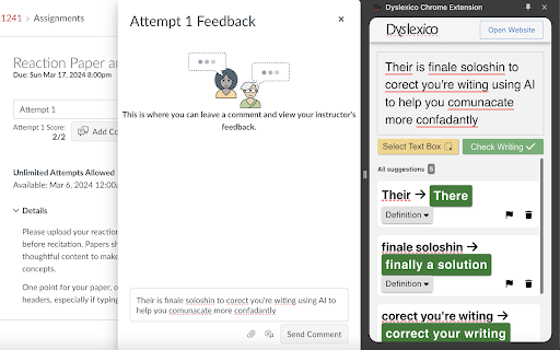 Dyslexico Chrome Extension  from Chrome web store to be run with OffiDocs Chromium online