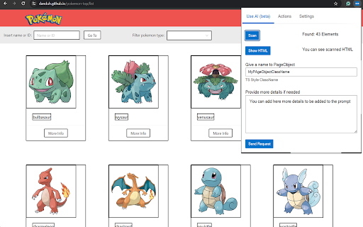 E2E Test Helper  from Chrome web store to be run with OffiDocs Chromium online