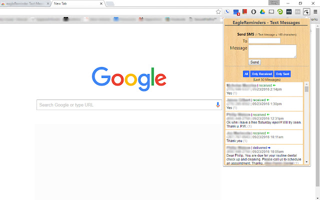 eagleReminder Text Messages  from Chrome web store to be run with OffiDocs Chromium online