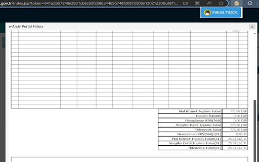 E Arşiv Portal Print Eklentisi  from Chrome web store to be run with OffiDocs Chromium online