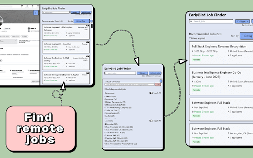 EarlyBird Jobs Simplify your job search  from Chrome web store to be run with OffiDocs Chromium online